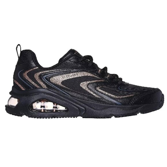 Skechers Women’s Air Memory Foam Sneakers Size 8 Black Gold Sport Shoes